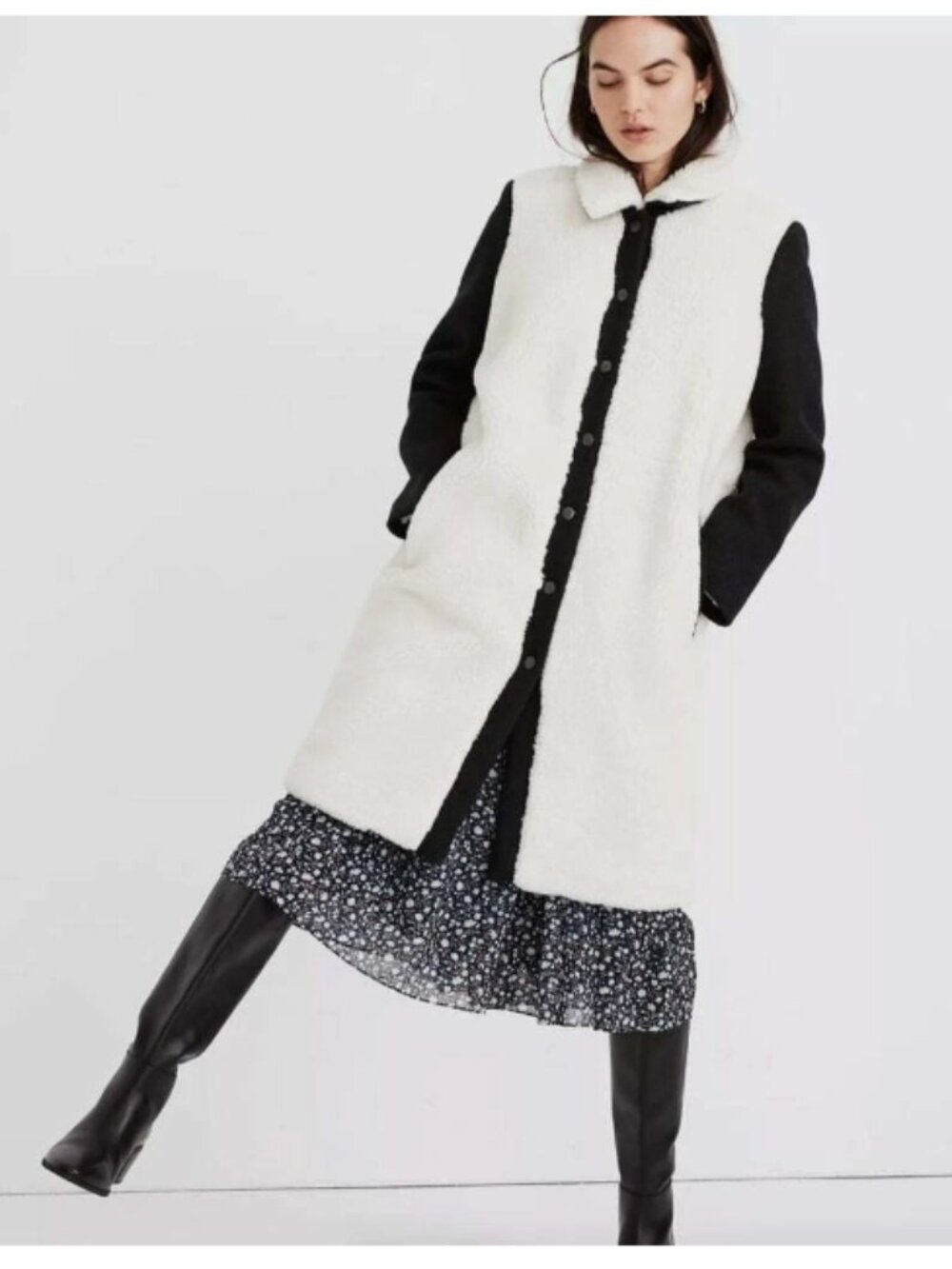 NWT Madewell Sherpa McClancy Coat sz M